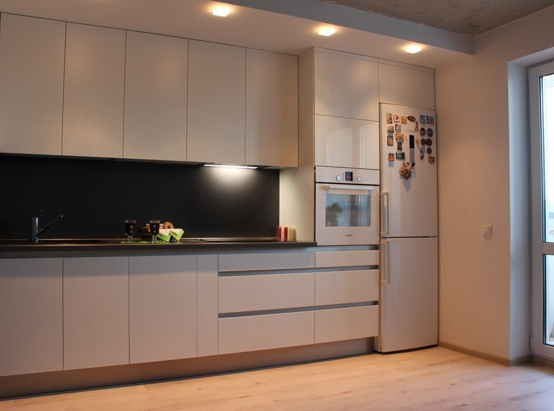 Кухня Прямая 4.5 Метра С Холодильником Дизайн