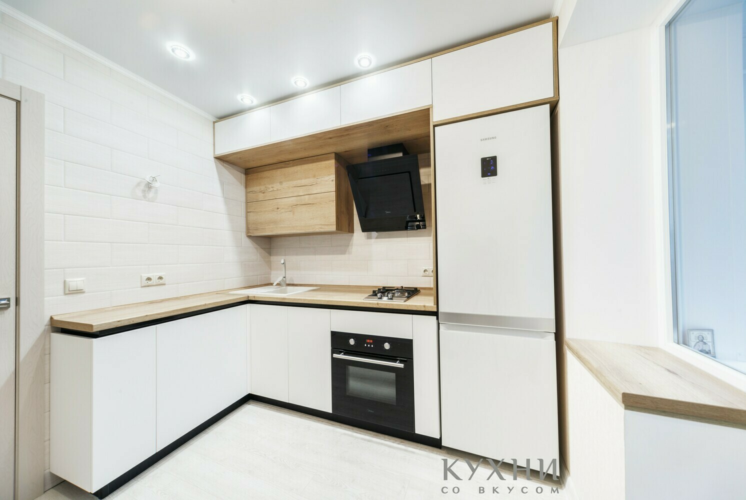 кухня без ручек из акрила белая матовые кухня в орле